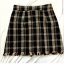 Sage  THE LABEL🍒SIZE XS🍒FRENCH DUO MIXED PLAID MINI SKIRT RAW HEM FULLY LINED Photo 10