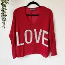 Wooden Ships  Red Love Oversized Crop Knit Sweater  Sz XS/S Photo 0