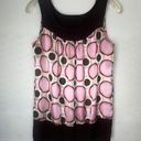 Iz Byer  California Brown Pink Circle Vintage Retro Sleeveless Tank Top - Medium Photo 2