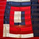 Oscar de la Renta  Vintage Scarf Geometric Square Red Blue Patriotic Designer NWT Photo 1