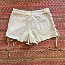 easel  LA DENIM GREY CUT OFF LACE UP SIDE WESTERN SHORTS Photo 2