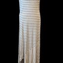 Krass&co NY& grey & white striped sleeveless asymmetrical maxi dress 👗 GUC Photo 0