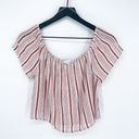 Ten Sixty Sherman  Off The Shoulder Striped Crop Top Medium Photo 1