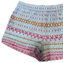 BCBGMAXAZRIA  Womens Isacc Aqua Mist Geometric Print Shorts Elastic Waist M Photo 1