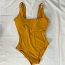 Everlane  Women sz S Marigold Yellow Square Neck One Piece Swim Cheeky Open Back Photo 71