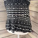 BCBGMAXAZRIA Black & White Knit Peplum Tank Top Photo 6