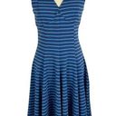 Peter Som Design Nation Blue Striped Fit & Flare Sleeveless Ponte Knit Dress 6 Photo 0