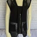 Tracy Reese  sleeveless linen cardigan black M NWT Photo 0