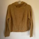 Moon & Madison cropped cowlneck knit sweater mustard yellow women’s sz Medium Photo 1