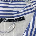 ZARA NWOT   STRIPED QUILTED SHIRT JACKET CROP BLUE WHITE LARGE Photo 6