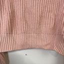 Lovers + Friends  Mockneck Cropped Loose Knit Pink Long Sleeve Wool Blend Sweater Photo 6