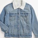 Cotton On  Angel Kiss Oversized Sherpa Washed Denim Jacket Size 2XS NWT Photo 0