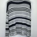 a.n.a  A New Approach Sweater Womens LARGE Grey Black White Striped Knit Pullover Photo 5