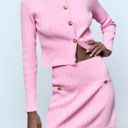 ZARA NWT pink coord matching 2 piece skirt and button cardigan set Photo 10