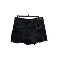 American Eagle  High Rise Denim Mom Short Distressed Black Raw Hem Shorts Size 12 Photo 1