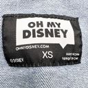 Disney Oh My  Womens XS Aladdin Denim Trucker Jacket Genie Blanket Magic Carpet Photo 2