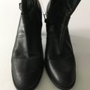 via spiga  Black‎ Leather Heeled Buckle Zip Bootie Ankle Boots Womens Size 11M Photo 2