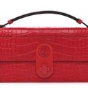 Christian Louboutin  Calfskin Alligator Embossed Elisa Baguette in Red Photo 0