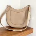 Henri Bendel Leather Crossbody Hobo Bag Beige Women's Photo 4