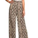 Lulus Lulu’s Sage “It Girl” Tan Multi Snake Print  Pants  Sz L Date Night Harem Pant Photo 0