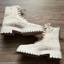 Ba&sh  x SOMETHING NAVY Comy Leather Suede Lugged Combat Boots in Off White Sz 9 Photo 0