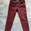 Free People  Burgundy Cropped Skinny Ankle Jeans Size W 28 Photo 0