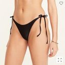 J.Crew NWT  Black Ribbed Cheeky String Side Tie Bikini Swim Suit Bottom Medium Photo 0