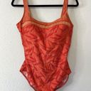 Gottex  One Piece Swim Suit Size 14 Leaf Design Photo 1