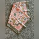 Vintage Bessi Style Silk Scarf Leaves Floral Pink Orange Silk Scarf Leaf Flower Photo 1