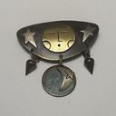 The Moon Signed Far Fetched Mexico - Multi Color Metal And Stars Brooch Pin Photo 5