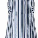 Show Me Your Mumu  Blue White Striped Aria Sleeveless Square Neck Mini Dress M Photo 1