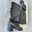 BKE NWOT  sole Ryderson gray knee high lace up boots, Size 7.5, faux leather Photo 1