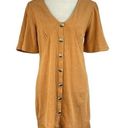 Chelsea and Violet  Medium Mini Dress Button-Up V-Neck Flared Sleeves Lace Hem Photo 0