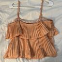 EXPRESS Orange Paisley Ruffle Tank Top Photo 3