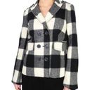 Banana Republic  Black & White Plaid Wool Plaid Peacoat XS Preppy Cozycore Twee Photo 1