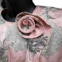 Blossom VTG 90s Floral Satin Button Up Blouse Flower  Detail Pink Women’s 12 Photo 5