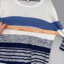 Brooks Brothers Brook Brothers Sweater Womens XL White Blue Linen Knit Striped Pullover Beachy Photo 3