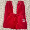 Juicy Couture Red Velour Sweatpant Joggers Photo 0