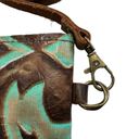 Laredo Handmade  Burnt Turquoise Leather Western crossbody Purse Embossed Design Photo 3