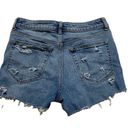 Cello Blue Distressed High-Rise Cut Off Denim Shorts Photo 1