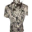 Notations  Floral Ruffled Blouse Metallic Geometric Formal Everyday Photo 4