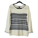 Talbots  Wool Blend Geometric Print Crew Neck Sweater Size 1XP Photo 0