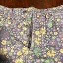 ZARA  Purple Floral Denim Shorts size 6. Button up. High waist Photo 1