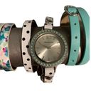 Origami Owl  Watch With Mint Crystals and Three Leather Wrap Bands Photo 0