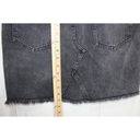 Volcom  Women’s Black High-Rise Raw-Hem Stoned Denim Mini Jean Skirt Size M Photo 5