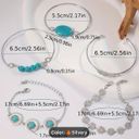 Daisy 5 Piece Turquoise and Silver Bracelet Set Photo 1