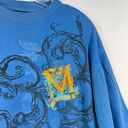 Makaveli M Brand  Tupac Blue Embroidered Pattern Grunge Tee Y2K XL Skater Street Photo 1