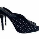 AQUA  Flame Mule Heels Black Size 7 Studded Suede Pointed Toe Slip On Shoes Photo 0