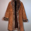 Wilson’s Leather Wilson's Penny Lane brown suede coat long jacket faux fur mixed colors small Photo 3