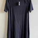 Loft NEW  Short Sleeve T-Shirt Shift‎ Dress Black Button Detail Size S Cre… Photo 0